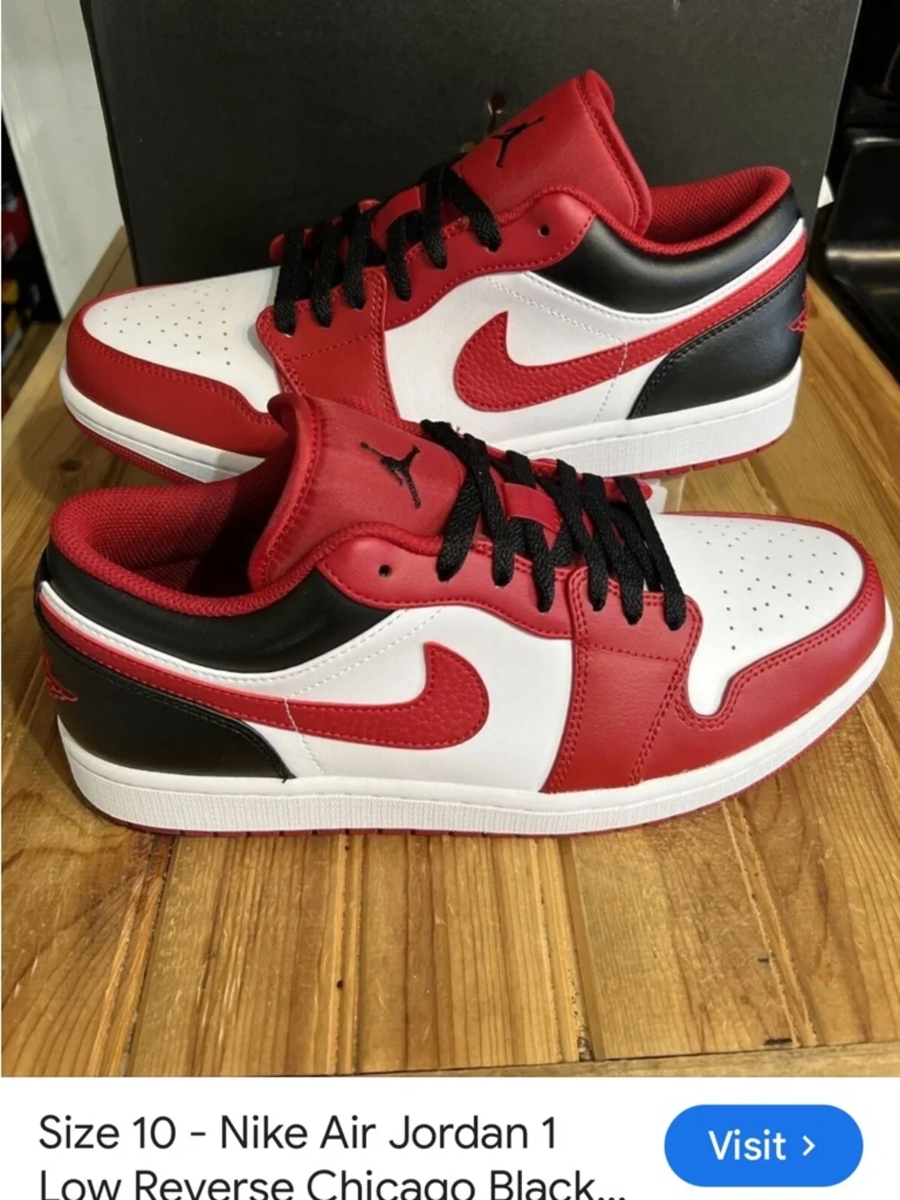 Nike Air Jordan 1 Low Reverse Men's Low-Top Sneakers in Red, White & Black